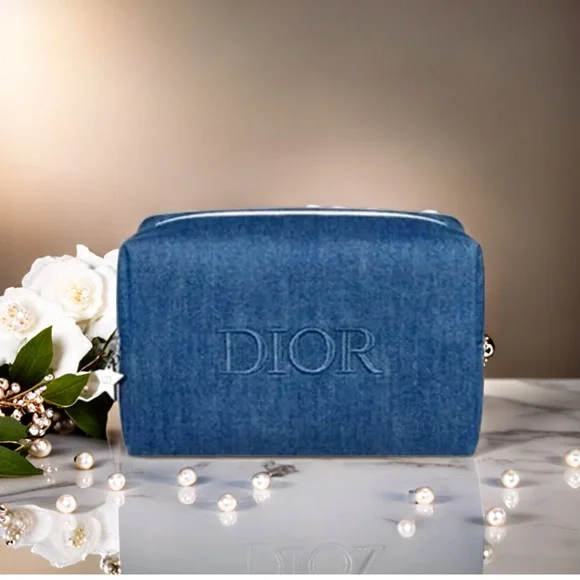 ✨ Authentic Christian Dior Denim Cosmetic Pouch - Picture 2 of 3
